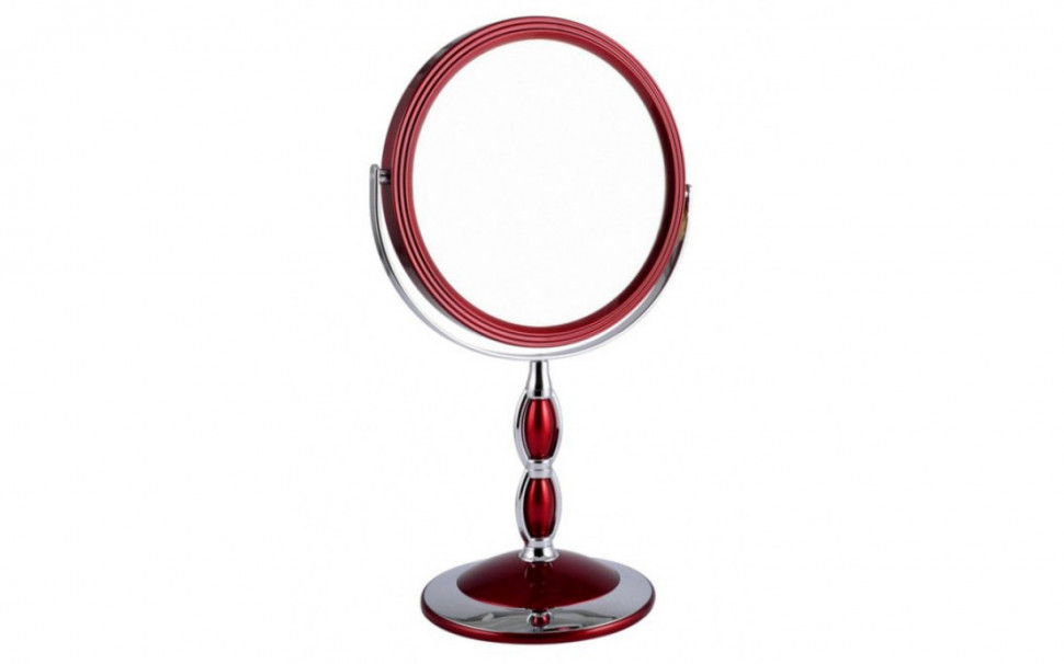 Зеркало косметическое Weisen B7"8066 RUBY/C Red наст кругл 2-стор 5-кр.ув.18 см